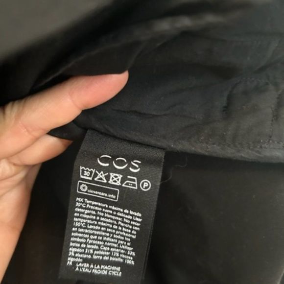 COS Zippered Side Detail Black Long Sleeve Mini Dress- Size 4 - Picture 9 of 9